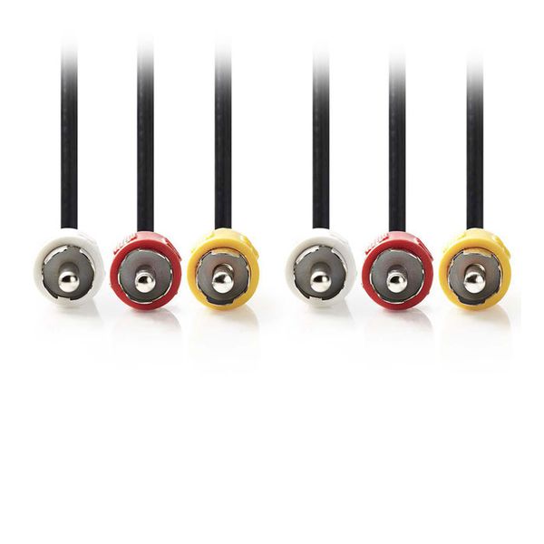 Nedis CVGB24300BK15 Composite Video Cable 3x RCA Male - 3x RCA Male 1.5 m Black Καλώδιο
