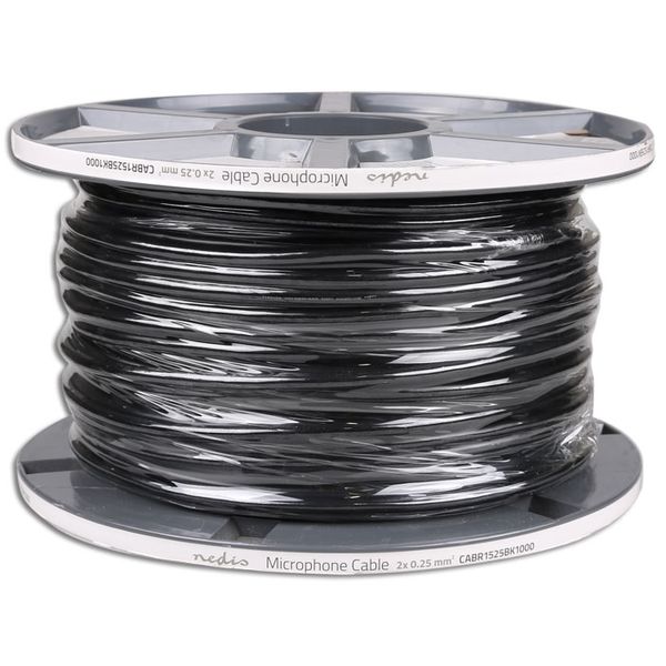 Nedis CABR1525BK1000 Microphone Cable 2x 0.25 mm2 100 m Reel Black Καλώδιο Μικροφώνου