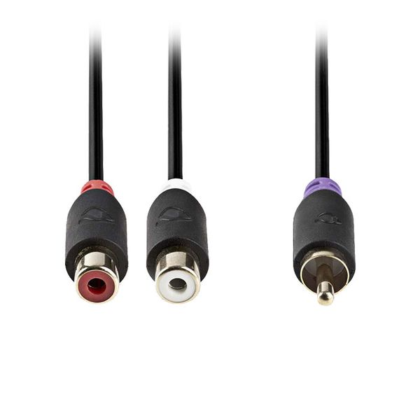 Nedis CABW24010AT02 Subwoofer Cable RCA Male - 2x RCA Female 0.2 m Anthracite Καλώδιο Ήχου