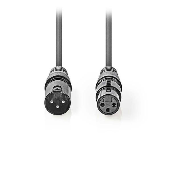 Nedis COTH15010GY50 Balanced XLR Audio Cable XLR 3-Pin Male - XLR 3-Pin Female 5.0 m Grey Καλώδιο Ήχου