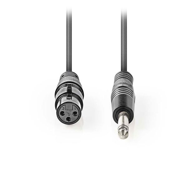 Nedis COTH15120GY15 Unbalanced XLR Audio Cable XLR 3-pin Female - 6.35 mm Male 1.5 m Grey Καλώδιο