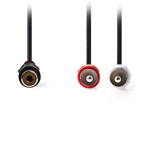Nedis CAGP24020BK02 Subwoofer Cable 2x RCA Male - RCA Female 0.2m Black Καλώδιο Ήχου