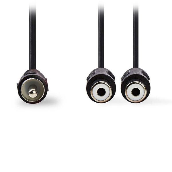Nedis CAGP24010BK02 Subwoofer Cable RCA Male - 2x RCA Female 0.2 m Black Καλώδιο
