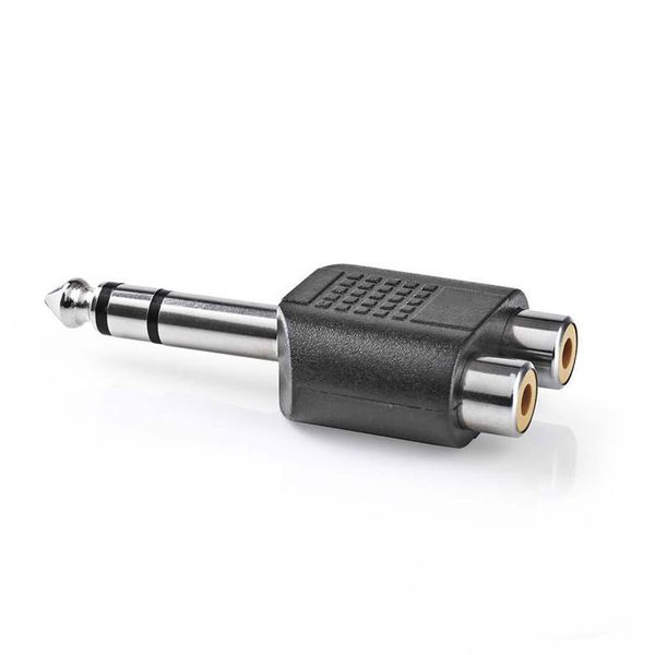 Nedis CAGP23945BK Stereo Audio Adapter 6.35 mm Male - 2x RCA Female 10 pieces Black Αντάπτορας