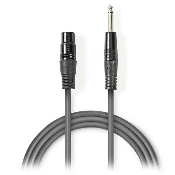 Nedis COTG15120GY100 Unbalanced XLR Audio Cable XLR 3-pin Female - 6.35 mm Male 10 m Grey Καλώδιο Ήχου