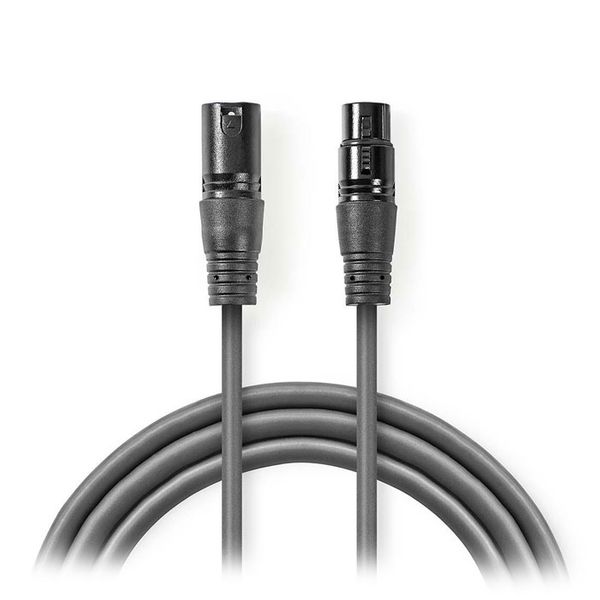 NEDIS COTG15010GY200 BALANCED XLR AUDIO CABLE XLR 3-PIN MALE - XLR 3-PIN FEMALE 20 M GREY