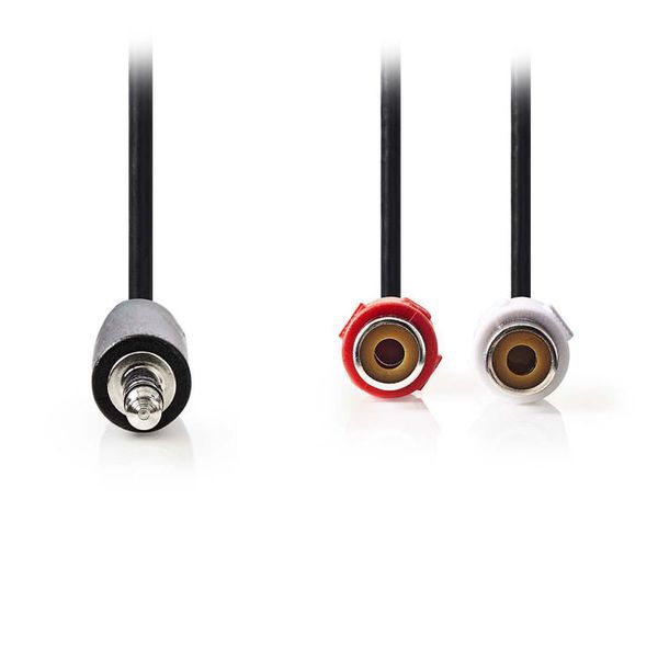 Nedis CAGP22250BK02 Stereo Audio Cable 3.5 mm Male - 2x RCA Female 0.2m Black Καλώδιο