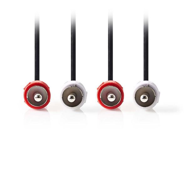 Nedis CAGP24200BK20 Stereo Audio Cable 2x RCA Male-2x RCA Male 2.0m Black Καλώδιο