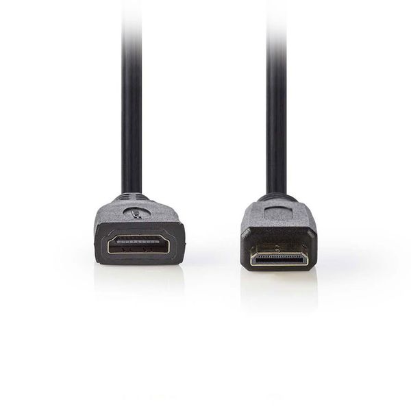 Nedis CVGP34590BK02 High Speed HDMI Cable with Ethernet HDMI Mini Connector-HDMI Female 0.2m Black Αντάπτορας