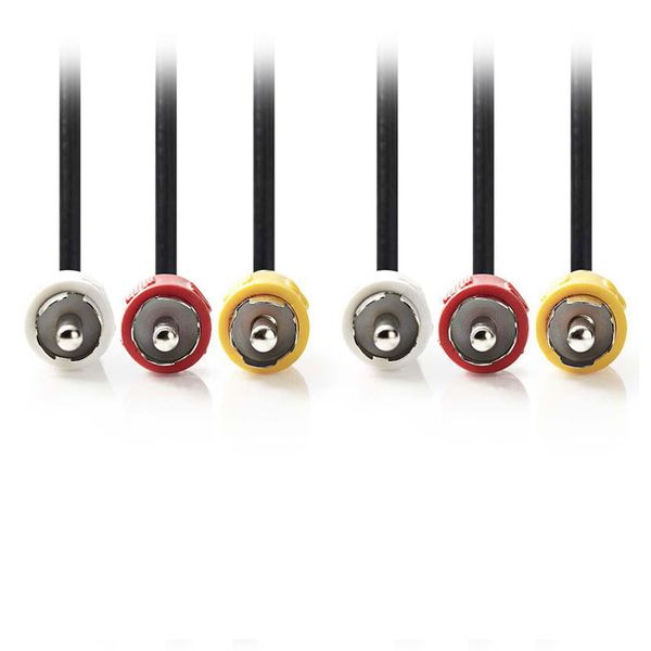 Nedis CVGP24300BK100 Composite Video Cable 3x RCA Male-3x RCA Male,10 m,Black Καλώδιο