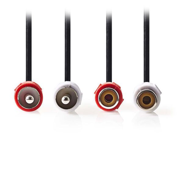 Nedis CAGP24205BK100 Stereo Audio Cable, 2x RCA Male - 2x RCA Female, 10m, Black Καλώδιο