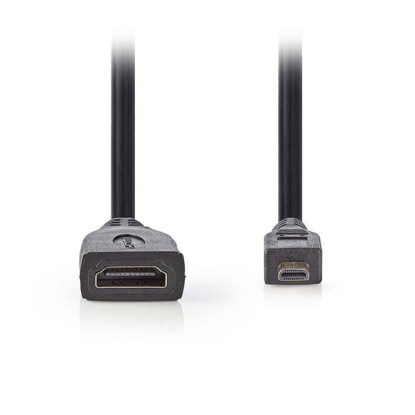 Nedis CVGP34790BK02 High Speed HDMI Cable with Ethernet, HDMI Micro Connector - HDMI Female, 0.2m Καλώδιο HDMI