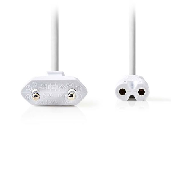 Nedis Nedis PCGP11040WT20 Power Cable Euro Plug - IEC-320-C7 2.0 m White Καλώδιο