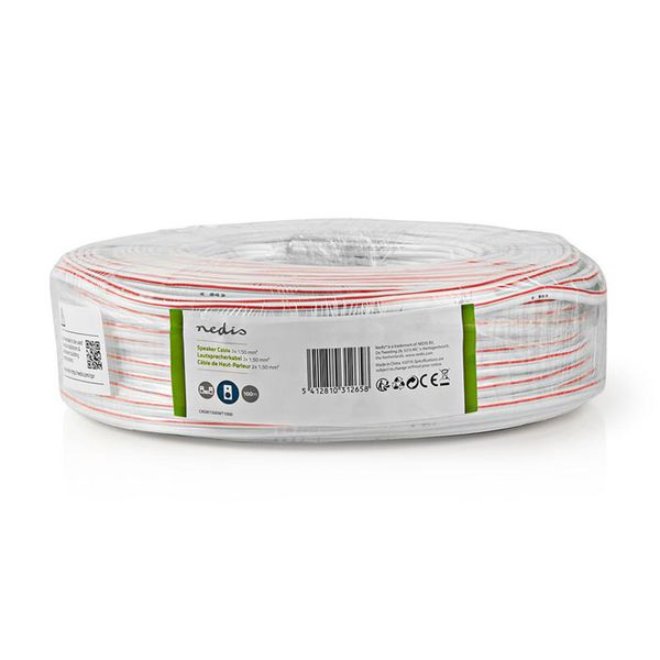 Nedis CAGW1500WT1000 Speaker Cable 2x 1.50 mm2 100 m Wrap White Καλώδιο Ήχου