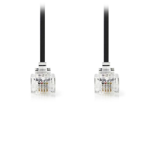 Nedis TCGP90200BK20 Telecom Cable RJ11 Male - RJ11 Male 2.0 m Black Καλώδιο