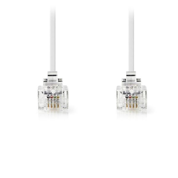 NEDIS TCGP90200WT50 TELECOM CABLE RJ11 MALE – RJ11 MALE 5M WHITE