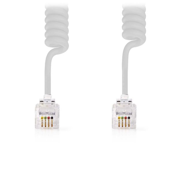 Nedis TCGP90100WT20 Telecom Cable RJ10 Male - RJ10 Male 2.0 m White Καλώδιο