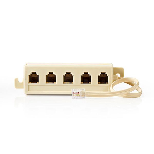Nedis TCGP90825IV02 Telecom Cable RJ11 Male-5x RJ11 Female 2.0m Ivory Αντάπτορας