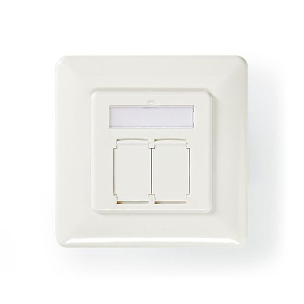 Nedis CCGP89250IV Network Wall Box Cat 6a 2x RJ45 Female - Flat Face Mounting Ivory Πρίζα
