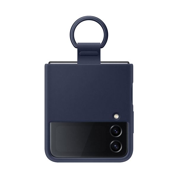 Samsung Galaxy Flip 4 Silicon Cover with Ring Navy Blue Θήκη