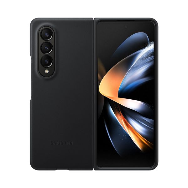 Samsung Galaxy Fold 4 Leather Cover Black Θήκη