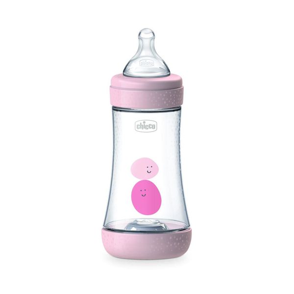 Chicco Πλαστικό Perfect 5 Ροζ 240ML 2M+ Μπιμπερό
