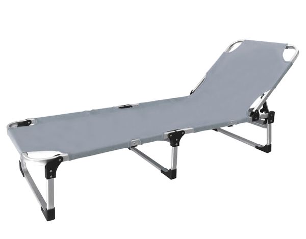 Velco Πτυσσόμενη Αλουμινίου Ενισχυμένη Γκρι Ξαπλώστρα