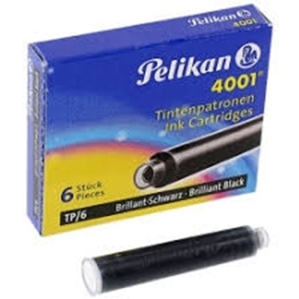 Pelikan Ανταλλακτικά Αμπούλα Μελάνι Πένας Μαύρο. Σετ 6 Τμχ. Ανταλλακτικό