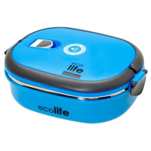 Ecolife Ecolife Μεταλλικό Double Wall 800ml Μπλέ Δοχείο Φαγητού