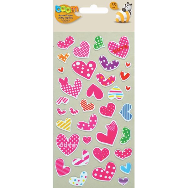 Boom Καρδιές Πουά - Ριγέ 35 Τεμάχια 008 Αυτοκόλλητα