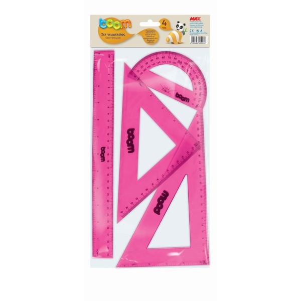 Boom Σετ Ροζ 4 Τεμάχια TH274R Γεωμετρικά Όργανα