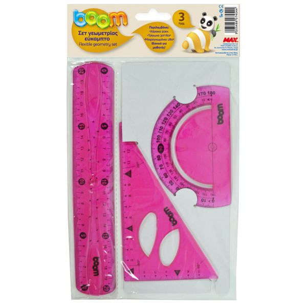 Boom Σετ Εύκαμπτα Ροζ 3 Τεμάχια H303PVCR Γεωμετρικά Όργανα