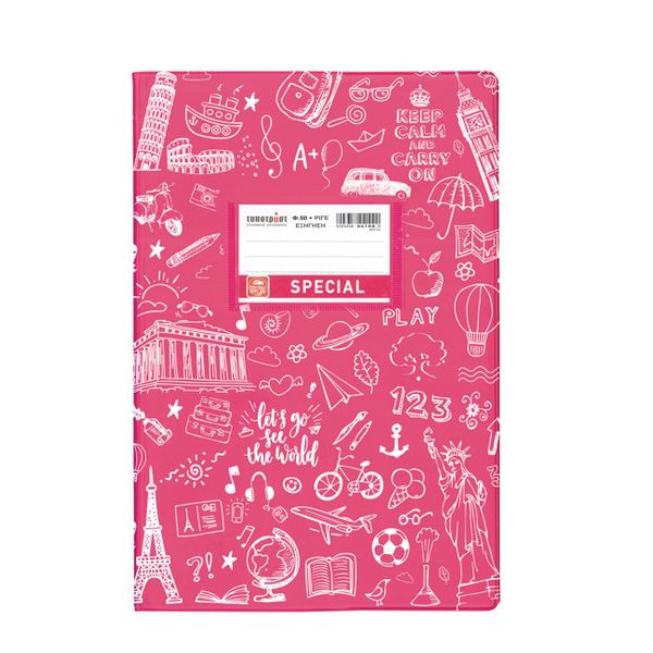 Typotrust Εξήγηση Doodles Φούξια 50Φ Ριγέ Τετράδιο