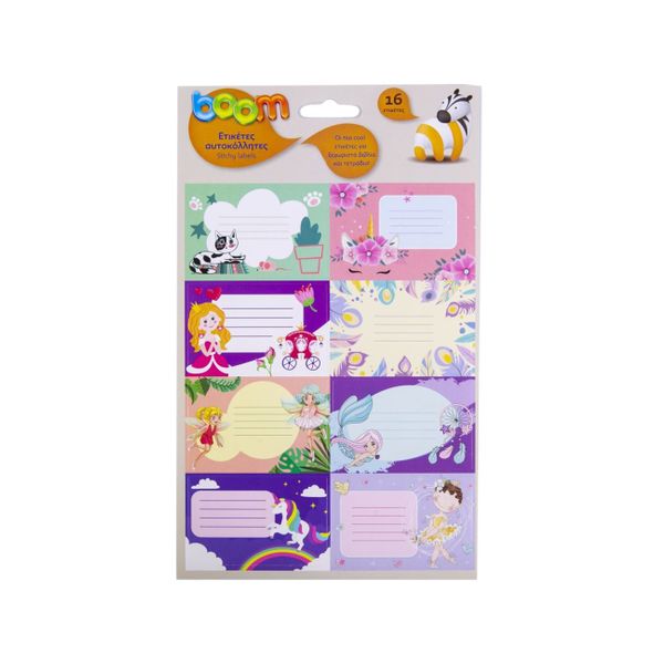 Boom Τετραδίων 16 Τεμαχίων Αυτοκόλλητες Ετικέτες