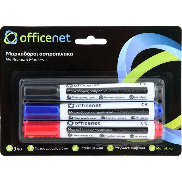 Officenet EP99-122002-3 3 Τεμαχίων Ασπροπίνακα Μαρκαδόρος
