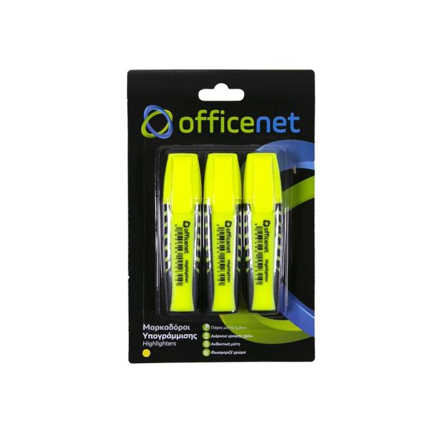 Officenet 3Τεμάχια EP99-102096-3 Κίτρινος Μαρκαδόρος