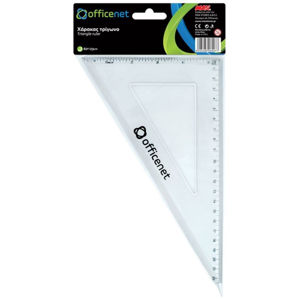 Officenet Τρίγωνο Διαφανές 23 cm 60 μοίρες Γεωμετρικά Όργανα
