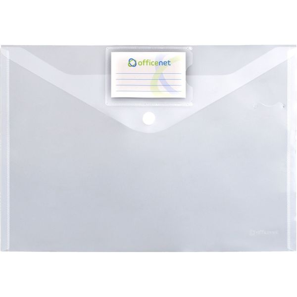 Officenet A4 με Κουμπί & Θήκη για κάρτα Διάφανος Φάκελος