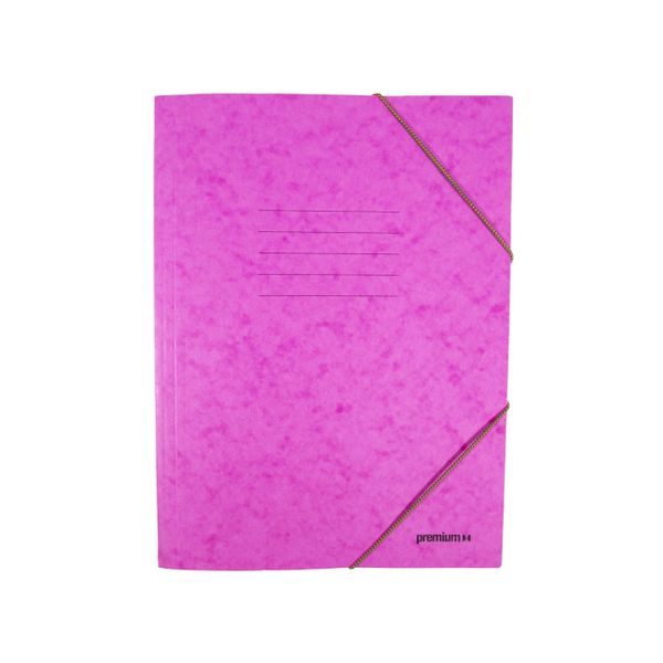 Premium A4 με Λάστιχο Φούξια Ντοσιέ