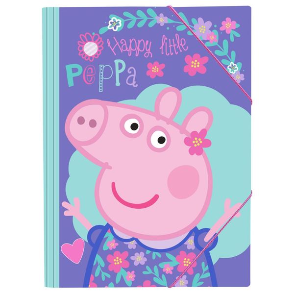 Peppa Pig A4 με Λάστιχο 25x35 Χάρτινος Φάκελος