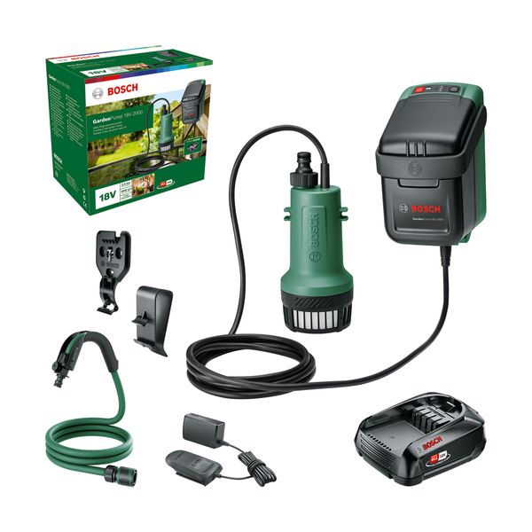 Bosch GardenPump 18V-2000 Αντλία Βρόχινου Νερού Μπαταρίας