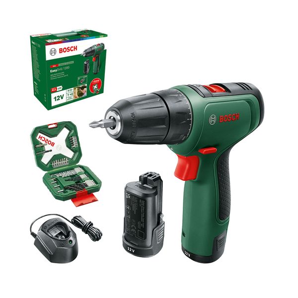 Bosch Bosch Easydrill 1200 12V 2x1.5Ah & 34 Εξαρτήματα Δραπανοκατσάβιδο