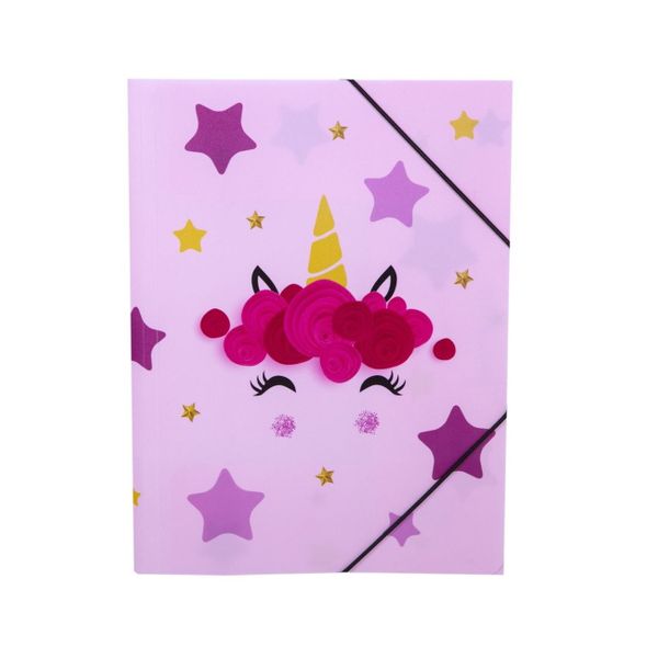 Α4 Unicorn Glitter με Λάστιχο Φάκελος