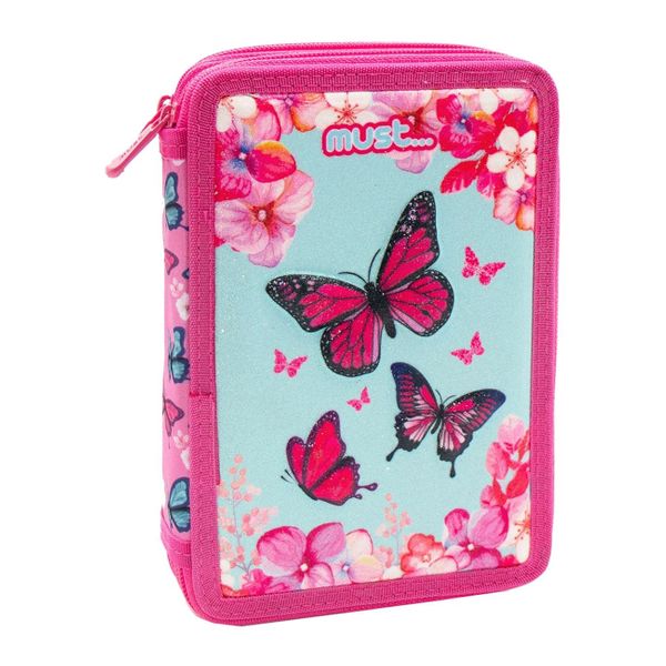 Must Διπλή Γεμάτη 3D Eva Butterfly Κασετίνα