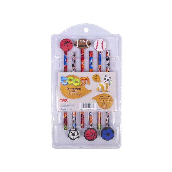 Boom με Γόμα 6 Τεμάχια Μολύβι