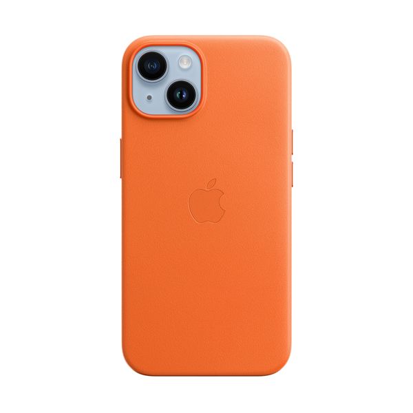 Apple iPhone 14 Leather Case with MagSafe Orange Θήκη Κινητού