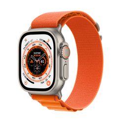 Apple Watch Ultra GPS + Cellular 49mm Titanium Case with Orange Alpine Loop Small
