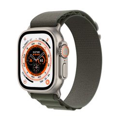 Apple Watch Ultra GPS + Cellular 49mm Titanium Case with Green Alpine Loop Medium