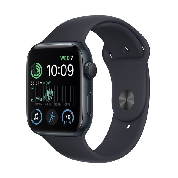 Apple Watch SE GPS 44mm Midnight Aluminium Case with Midnight Sport Band Regular SmartWatch