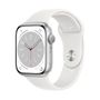 Apple Watch Series 8 GPS 45mm Silver Aluminium Case with White Sport Band Regular